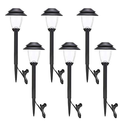 Photo 1 of HECARIM 6 Pack Low Voltage Pathway Lights - Waterproof Outdoor Landscape Lighting, Super Bright LED Garden Lights for Walkway, Energy-Saving 5V Weatherproof Stake Lights (Dusk to Dawn Auto On/Off)