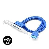MOSTOP® 20pin Motherboard to Dual USB 3.0 Female with Back Panel [1.64Ft] Cable