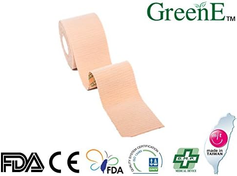 GreenE Medical Sports Tape Body soft Muscle Elastic Adhesive Muscle Bandage Support Elastic Cohesive Bandage Strapping Health Muscle Trainer Bandage Color Skin 5 x 300CM