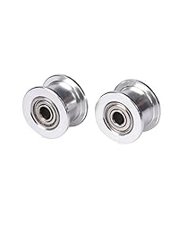 kingprint Rodamiento de bolas doble correa dentada Polea Rueda de Rodillo Tensor de aluminio 2 GT 16 dientes orificio de 3 mm (Pack de 5 unidades)