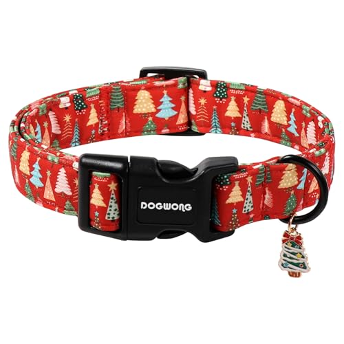 DOGWONG Red Christmas Dog Collar