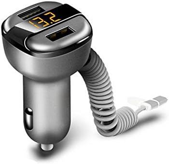 Car Charger Dual Usb with Data Cable One Drag Two Cigarette Lighter Multi-function Car Phone Charger