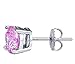 Cubic Zirconia Stud Earrings In Pink Simulated Diamond