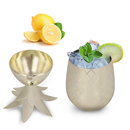 3 TOPINCN+Pineapple+Stainless+Cocktail+Drinking