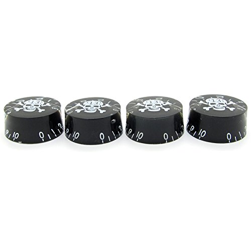 Black White Skull Head Speed Tone Volume Control Knobs Electric Guitar Knobs Set
