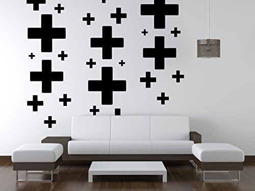 Swiss Cross Wall Decal, Plus Sign Wall Decals, Geometric Wall Pattern, Modern Nursery Art, Dorm Decor, Unique Wall Art, Classroom Wall Art