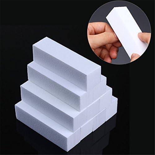 10 Pcs White Nail File Buffers Set Sanding Grinding Sponge Form Polishing Block Pedicure Manicure Nail Art Tool