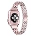 Secbolt Bling Bands Compatible with Apple Watch Band 42mm(Series 3) 44mm 45mm 46mm 49mm Women iWatch SE Series 10 9 8 7 6 5 4 3 2 1, Dressy Jewelry Metal Wristband Strap Diamond Rhinestone, Rose Gold