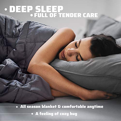 Living Essentials Premium Weighted Blanket (15 lbs, 48"x72" Twin Size