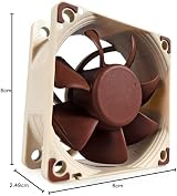 Noctua NF-A6x25 PWM 60mm Premium Quiet Fan 4-Pin Brown 3000 RPM view 7