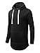 URBANCREWS Mens Hipster Hip Hop Pullover Fleece Hoodie Sweatshirt Black XLarge