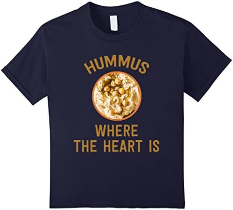 Kids Hummus Where The Heart Is T-Shirt - Funny Israeli Food Tee 6 Navy