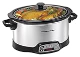Hamilton Beach Programmable Slow Cooker, Silver, 6-Quart, Stainless Steel (33660) (Kitchen)