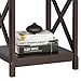 Yaheetech X-Design End Tables Set of 2, Sofa Side Table with Storage Shelf, 2 Tier Side Stand Small Table for Living Room Sofa Study, Easy Assembly, Dark Coffee