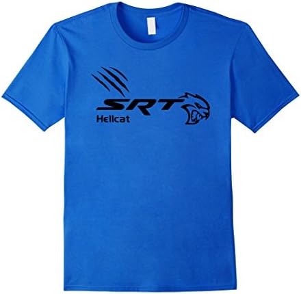 Mens SRT HELL CAT SHIRT, Dodge SRT Shirt, Scratch Black V2 2XL Royal Blue