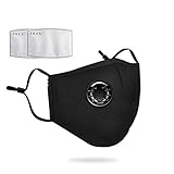 N95 Anti Air Dust and Smoke Pollution Mask Washable PM2.5 Masks with Adjustable Straps, Air Filter Mask for Pollution Smoke Allergy Mask for Women Man Black (Black)