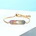 Rose Gold Plated Cute Colorful Crystal Bangle Bracelet with Rhinestone AAA Cubic Zircon Charm Chain Bracelet Adjustable Length for Wedding Bridal
