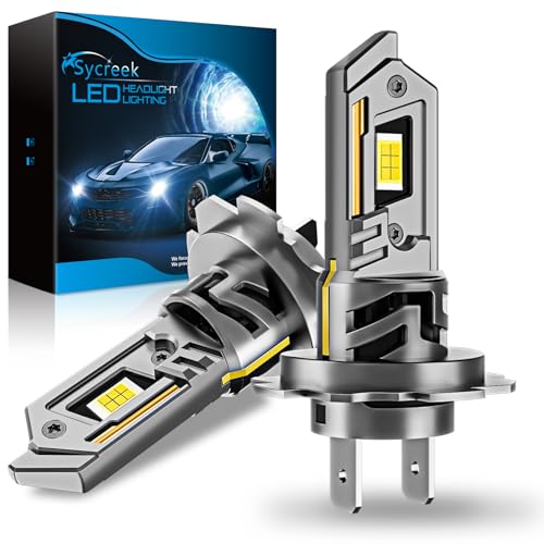 Sycreek H7 LED Bulbs 35000LM, 8X Brighter, 6500K Cool White, Focused Beam, Quiet Advanced Cooling, Plug-N-Play Installation, Pack of 2