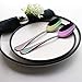 6 Piece Dinner Spoon Set Rainbow Multicolor Stainless Steel Table Soup Dessert Spoon Silverware Flatware Utensil Cutlery Set Service for 6 Mirror Finish Dishwasher Safe 7.2 Inches
