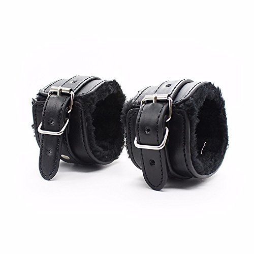 Valentine's day gift 10 Pcs Hand and Leg cuffs Premium PU Leather Kit (Black10pcs)
