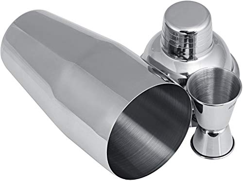GWHOLE Cocktailshaker Set Cocktailmixer 750ml Bar Zubehör Edelstahl mit Cocktailrezepte Ebook, Messbecher – Bild 2