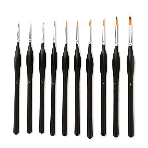 Fine Detail Brushes with Triangular Handles,10 Miniature Brush for Fine Detailing & Art Painting,Acrylic&Nail, Models,Watercolour, Miniatures,Oil, Warhammer Figures.(Golden Maple Series）