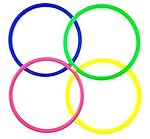 yueton Pack of 12 Inside Diameter 11.5cm/4.5" Medium Size Plastic Toss Rings for Speed and Agility Practice Games