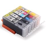 Topcolor Compatible Edible Ink Cartridges Replacement for PGI-250 CLI-251 Use for PIXMA MX922 MX722 MG5420 MG5520 MG5620 MG6620 IP7220 IX6820 Printer, 5 Pack (1 PGBK 1 Black 1 Cyan 1 Magenta 1 Yellow)