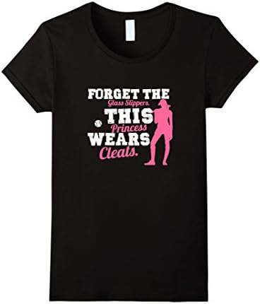 Women's Forget the Glass Slippers This Princess Wears Cleats Shirt Small Black