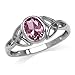 Simulated Color Change Alexandrite White Gold Plated 925 Sterling Silver Triquetra Celtic Knot Ring