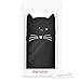kwmobile Case Compatible with Samsung Galaxy A5 (2017) - Cat Case Soft Cute Protective Silicone Cover - Black/White