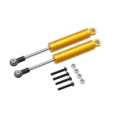 2pcs Front and Rear Shock Absorber(Al.) for AXIAL Jeep Wrangler Ghost AX90056 RC1:10 AX31188 Blue RC Front and Rear Shock Absorbe (Titanium Color)