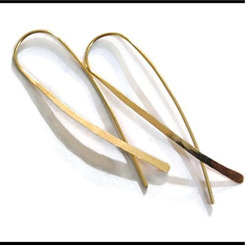 Crossover Earrings - 14K Yellow Gold Filled - Medium Sized - Threader Hoop Earrings