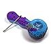 Lionsee Honeycomb Style Silicone Straw Pipe Cleaner Unbreakable with Free Glass Decor Bowl Inside and Back Lid - 1 Piece (Purple/Blue/Gray)