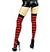 Raylarnia Women's Extra Long Opaque Striped Over Knee High Stockings Socks-White Green Stripes