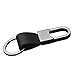 ChuangYi Gift Clip on Belt Loops Pants Buckle leather Polished Sliver Keyring Keychain Car Key Chain Ring Key Black