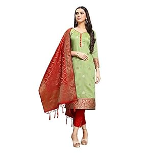 EthnicJunction Women Silk Un-Stitched Dress Material with Dupatta