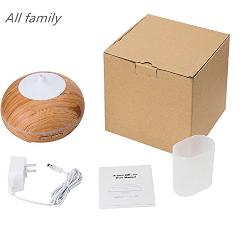 Wood Grain 300ml Cool Mist Humidifier Ultrasonic Aroma Essential Oil Diffuser for Office Home Bedroom Living Room Study Yoga Spa