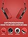 Bluedio T5 Active Noise Cancelling Headphones Over Ear Wireless Bluetooth Headphones with Mic Portable Stereo Headsets for Cell Phones Travel Work (Red)