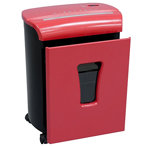 Sentinel FM101P-RED 10-Sheet High Security Micro-Cut Paper/Credit Card Shredder with 3.5 gal Pullout Waste Basket Red