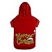 PUPTECK Fall Winter Dog Hoodie Pet Sweatshirt Soft Warm Clothes Fleece Lined with Hat for Small Medium Large Dogs, Christmas Pattern, Red S