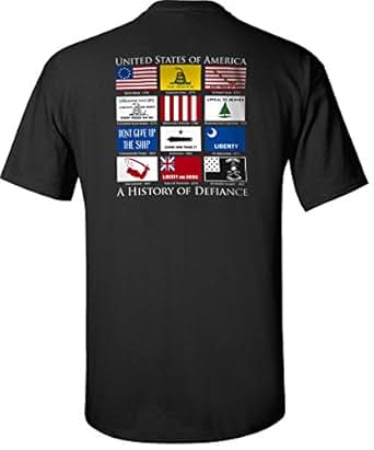Amazon.com: Gadsden and Culpeper Flags of Defiance T-Shirt Black: Clothing