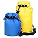 The Friendly Swede (2 Pack) Dry Bags, Compact and Lightweight 5+10L Bags in Water Resistant 500D PVC Tarpaulin (Blue + Yellow / 5+10L)
