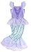 HenzWorld Mermaid Dress Up Ariel Costume Princess Birthday Party Role Pretend Cosplay Outfit Ruffle Cap Sleeve Fish Scale Tails Skirt Little Girls 4-5 Years
