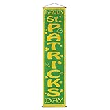 Happy St Patrick's Day Velvet-Lame Holiday Panel Party Accessory (1 count) (1/Pkg)