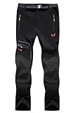 Skyinger Women's Outdoor Windproof Waterproof Softshell Fleece Snow pants nvku-1602 Black L