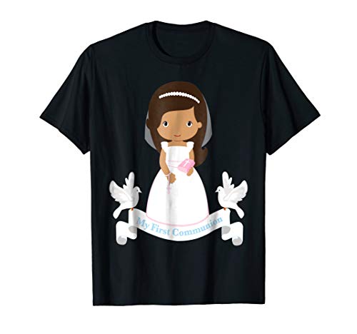 First Communion Shirt Gift Daughter Black Girl Magic Bible