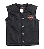 Harley-Davidson Big Boys' Bar & Shield PU Pleather Biker Vest Blk 0296072 (8/10)