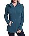 Ninedaily Women Long Sleeve Pocket Button Crewneck Full Zip Up Hoodie Jacket