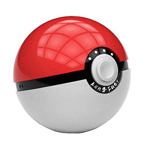 Pokeball Power Bank, 12000mAh Pokemon Go Power Bank Charger for iPhone 5 / 6 / 6 Plus / 6S Plus / Galaxy S7 / S7 Edge / Note 7 / Note 5 (Red&White)